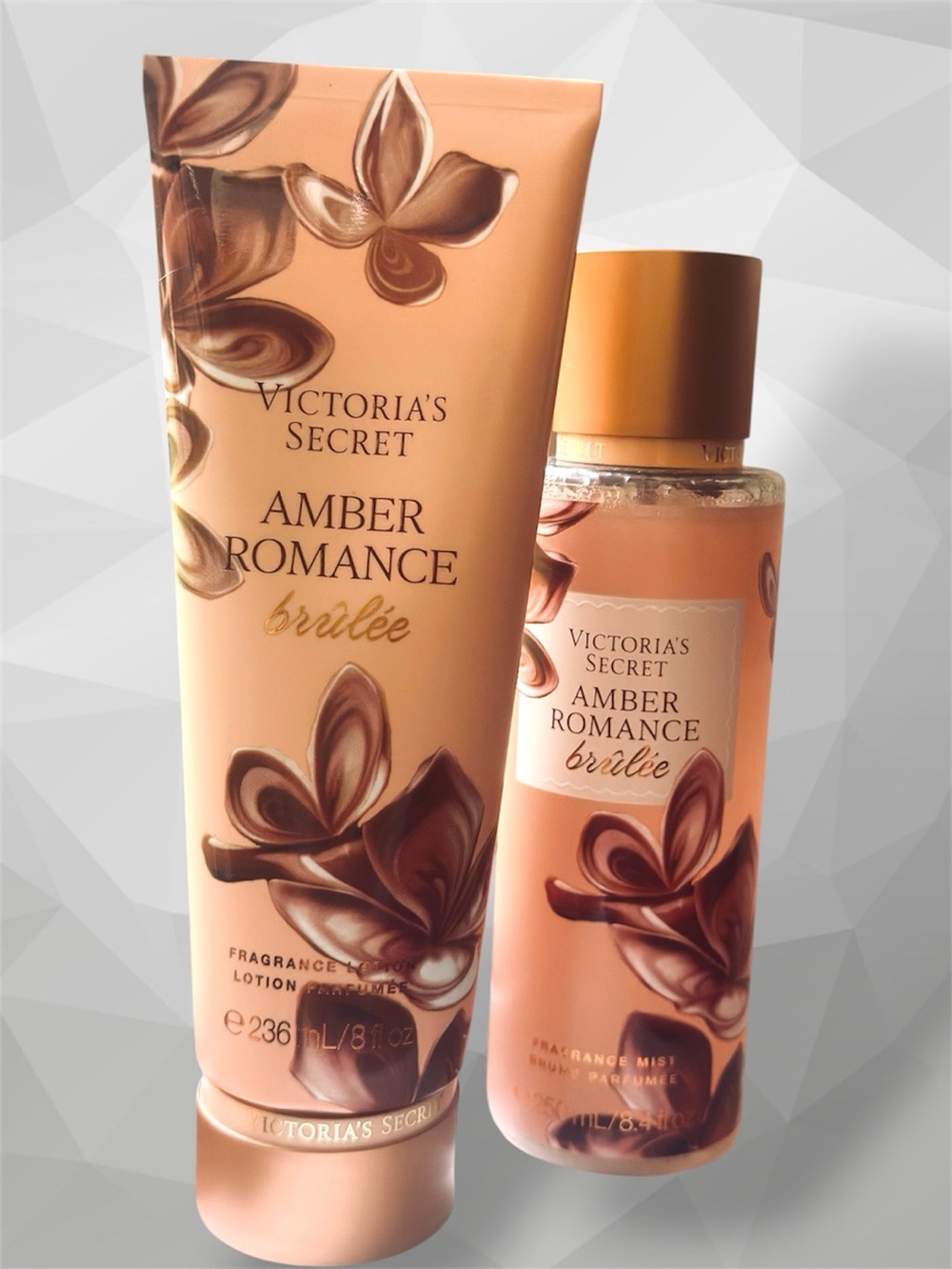 Amber Romance “Crème Brûlée”Fragrance Mist & Body Cream by 
Victoria’s Secret.